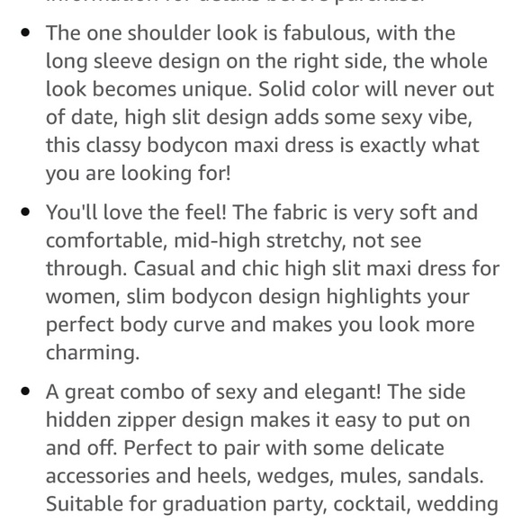 NWT Zesica Burgundy one shoulder long sleeve party dress w/ slit size M - Picture 4 of 12